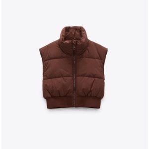 Brown puffer vest